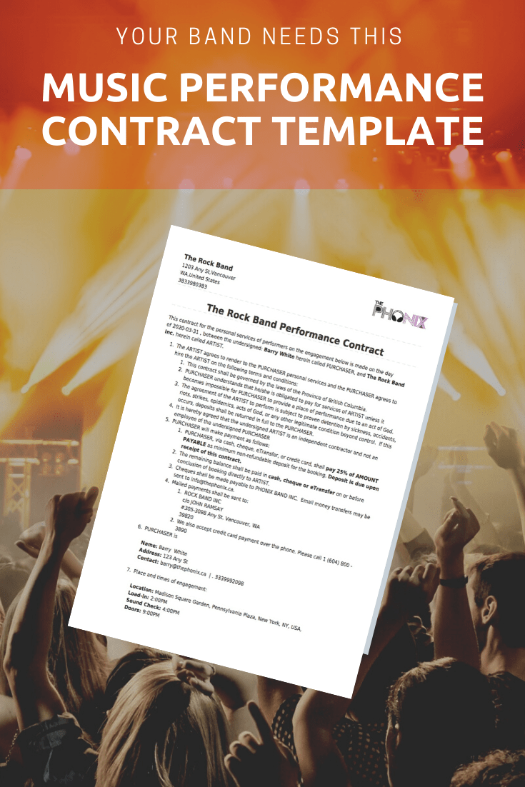 music band performance contract template