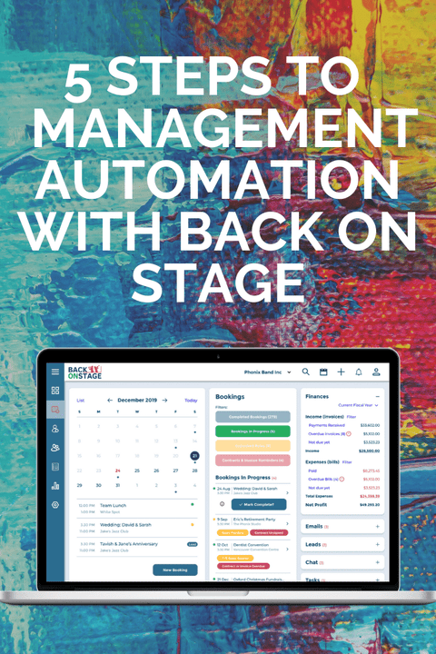 Music artist management automation with back on stage
