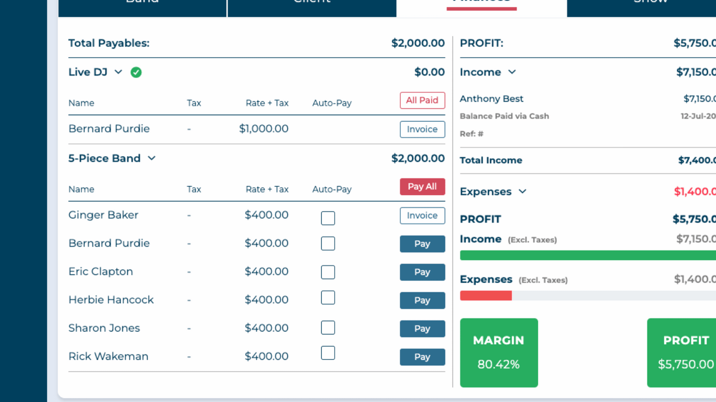 Band Management Software & App | Back On Stage